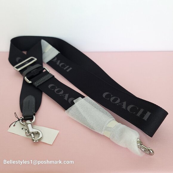 COACH Strap in Webbing Fabric with Dog-Leash Clip- Black color⭐ - Picture 11 of 15
